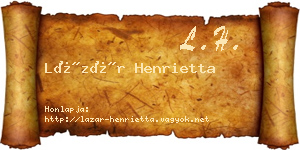 Lázár Henrietta névjegykártya
