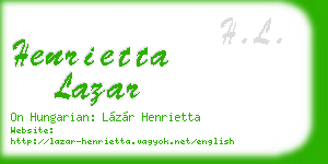 henrietta lazar business card